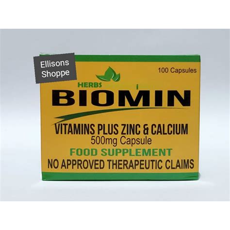 BIOMIN Vitamins plus Zinc and Calcium 500mg .